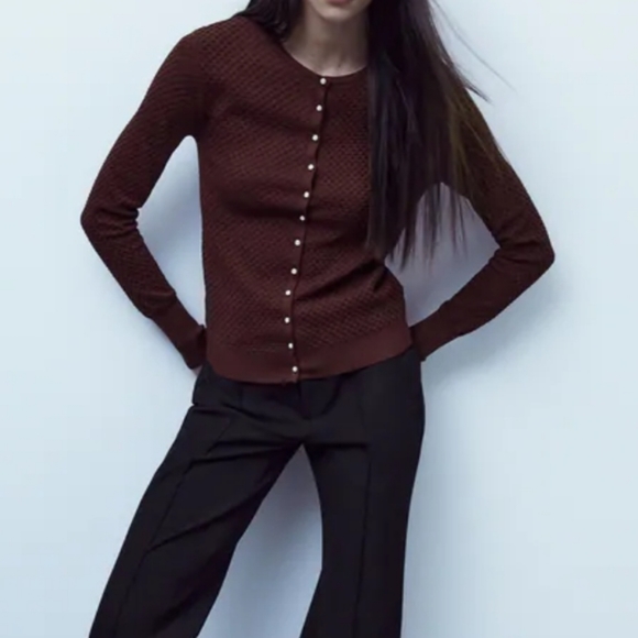 Zara JEWEL BUTTON TEXTURED JACKET - Picture 2 of 6